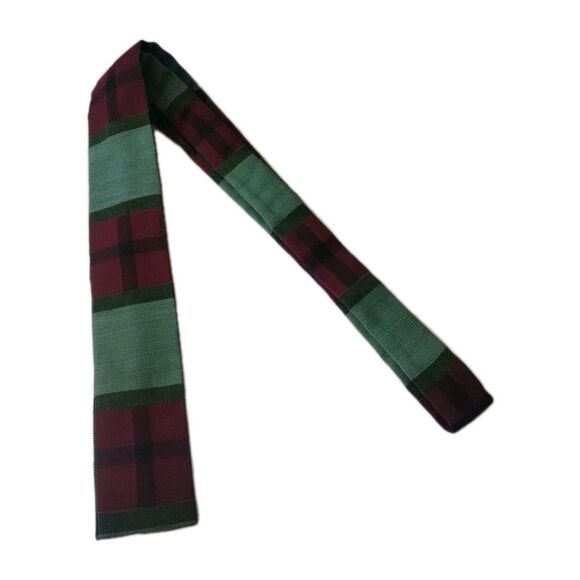 The Taylor Tie Preppy Striped Cotton Square Tip Textured 52" Length 2" Wide - Picture 1 of 8